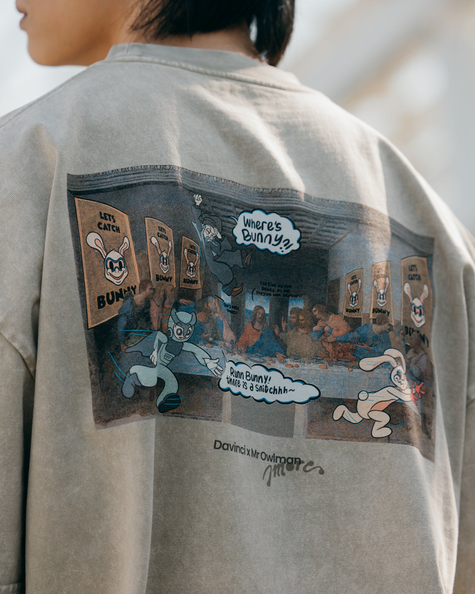 Grocery x Mr.Owlman & Friends Last Supper Washed Tee/Sand